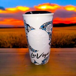 2015 Starbucks Las Vegas Mermaid Cermaic Tumbler Mug Queen of Hearts